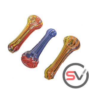 CURILCUE DESIGN GLASS HAND PIPE 5inch 3CT/PK